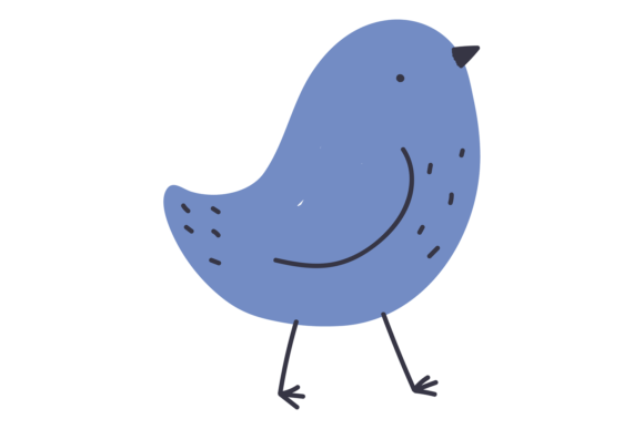 Download Cute Blue Bird. Decorative Baby Animal D - Decorative baby Collection