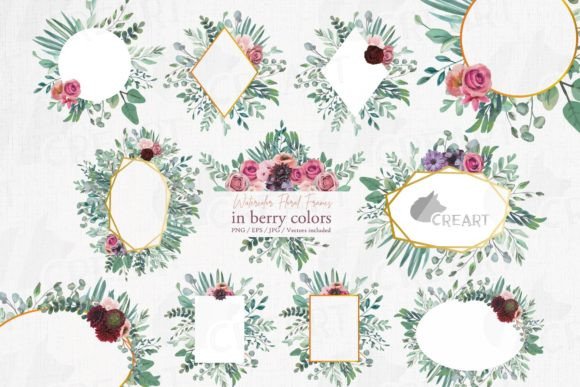 Download Berry Color Floral Borders and Frames - Frame Collection
