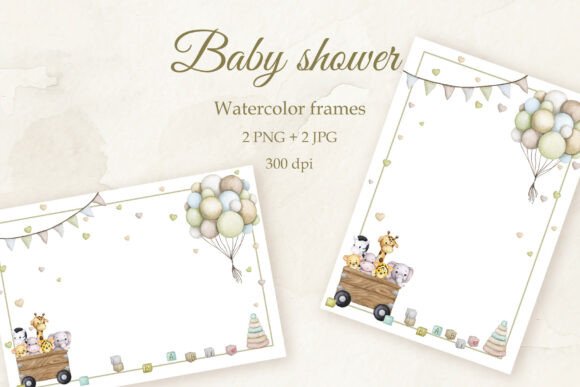 Download Newborn Baby. Watercolor Frame Set. - Frame Collection