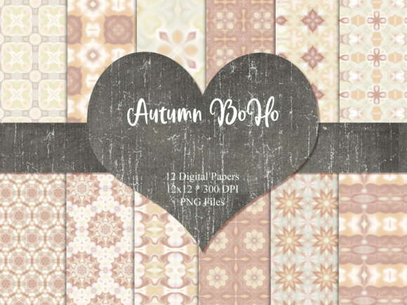 Download Autumn BoHo Scrapbook Paper - Autumn Collection