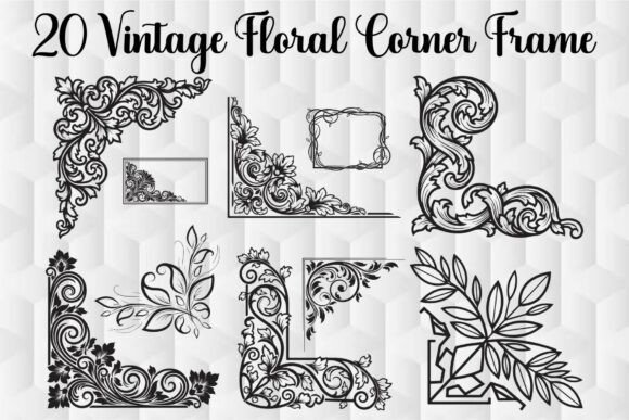 Download Vintage Floral Corner Frame - Frame Collection