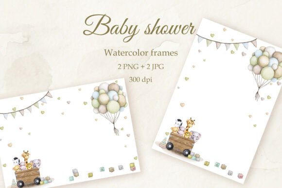 Download Newborn Baby. Watercolor Frame Set. - Frame Collection