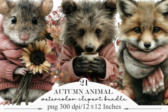 Download Whimsical Fall Autumn Animal Clipart - Autumn Collection