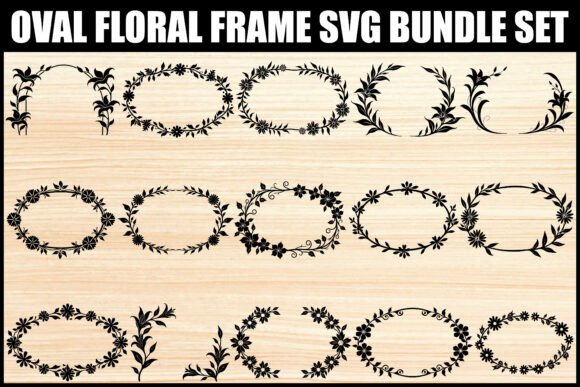 Download Oval Floral Frame SVG Bundle Set - Frame Collection