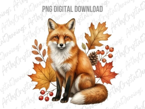 Download Watercolor Autumn Fox Wildlife PNG - Autumn Collection