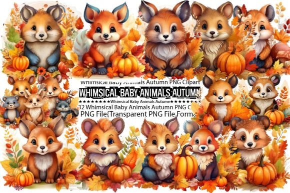 Download Whimsical Baby Animals Autumn PNG Bundle - Autumn Collection