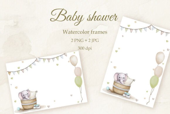 Download Newborn Baby. Watercolor Frame Set. - Frame Collection